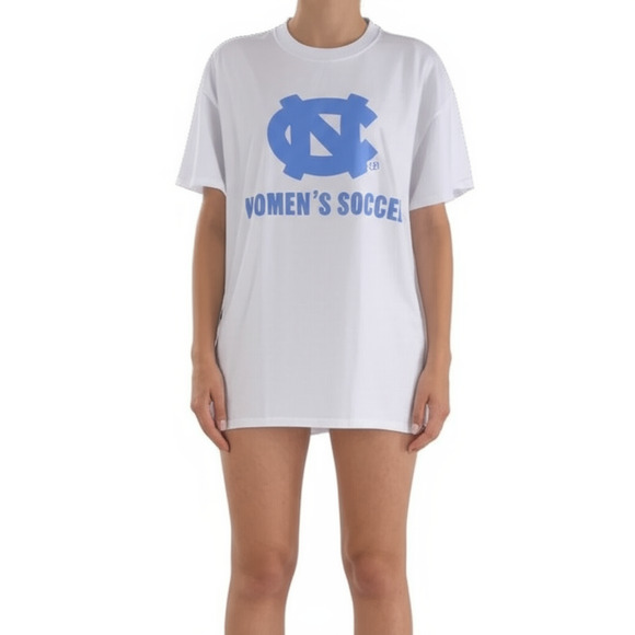 UNC Tar Heels Womens T-shirt Size L White Soccer 2024 Schedule Sporty Fan - Picture 1 of 9